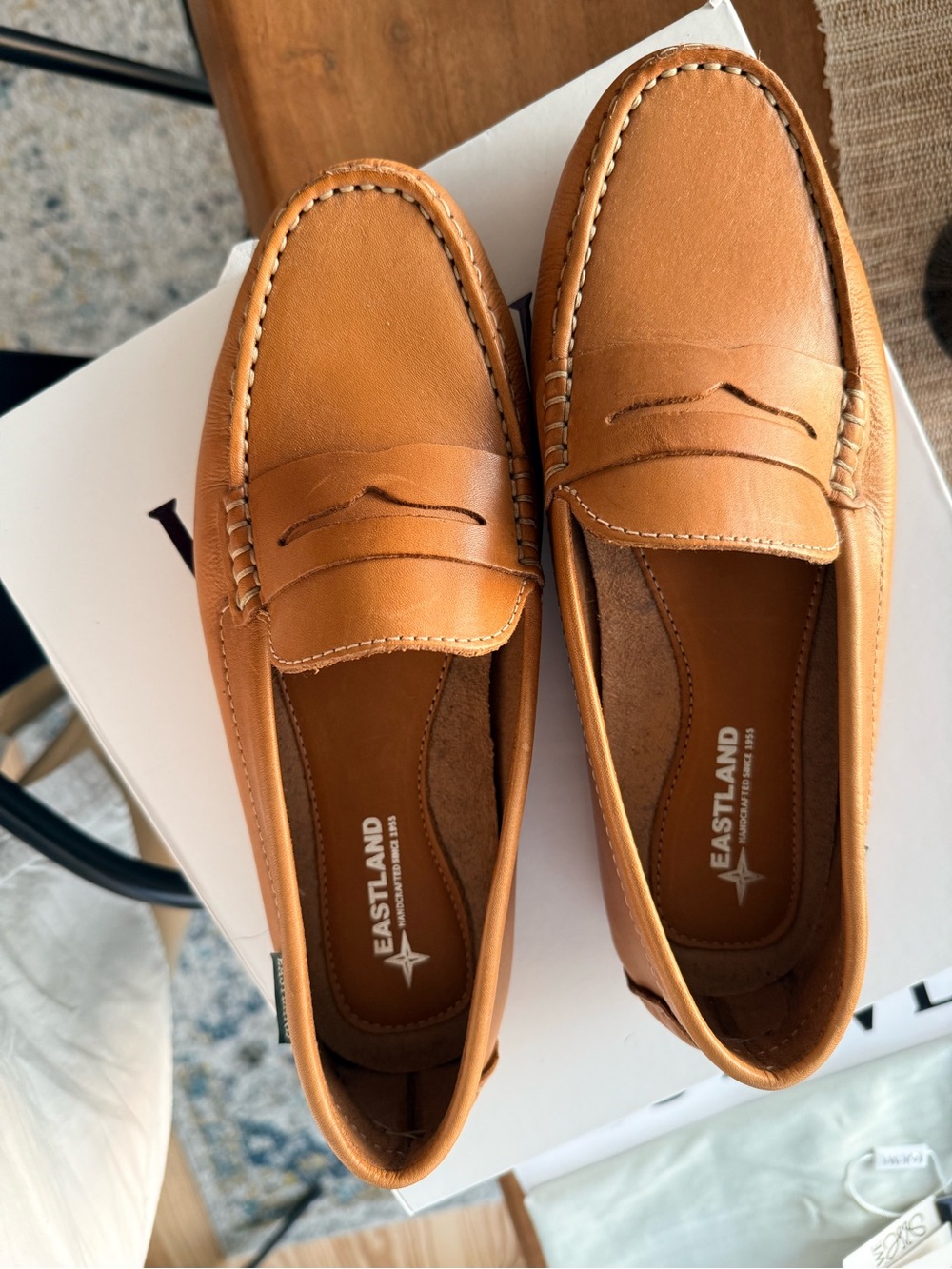 Eastland Women’s Tan Leather Penny Loafers - Picture 2 of 6